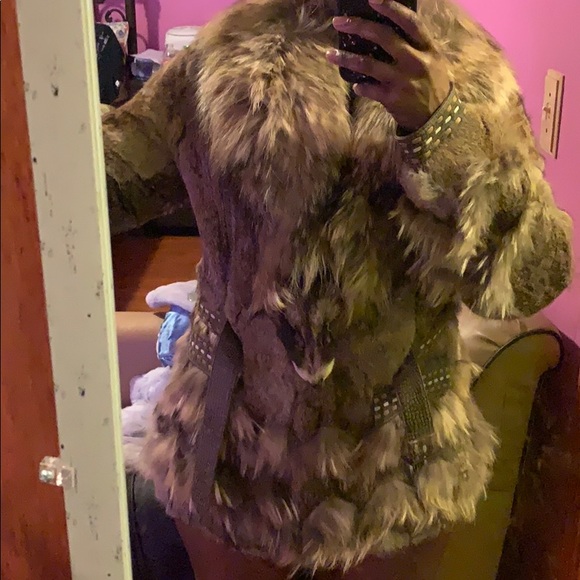 Fur Brown Multi Belted Short Coat - Picture 13 of 13